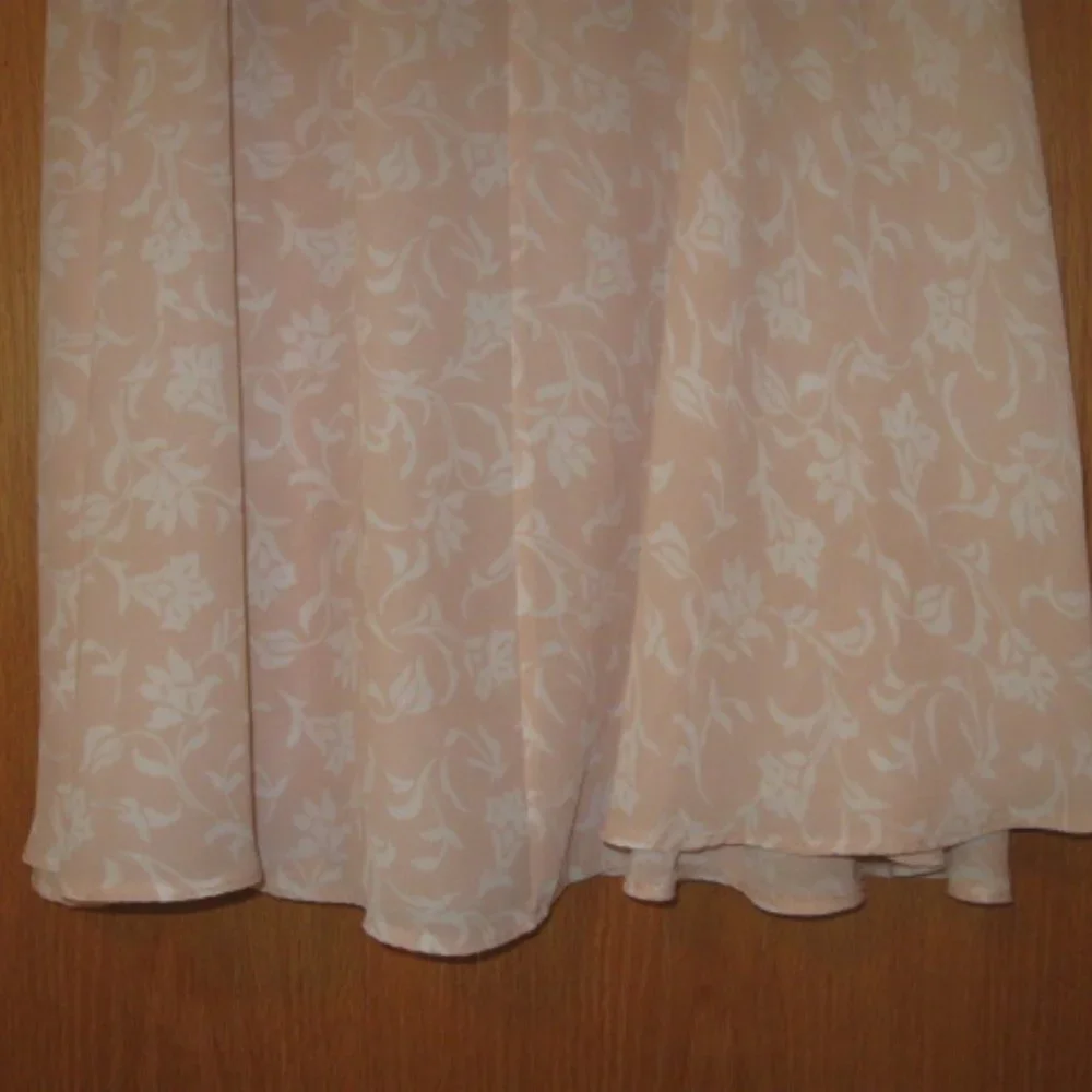 Coral Sheer Skirt with White Flowers